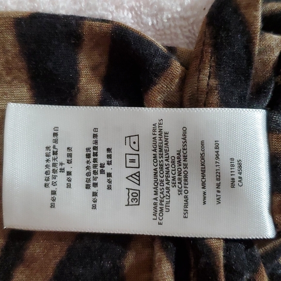 MICHAEL KORS Women's Brown/Black Zebra Print Long Sleeve Tunic Top-EUC-Sz S - Picture 10 of 13